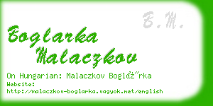 boglarka malaczkov business card